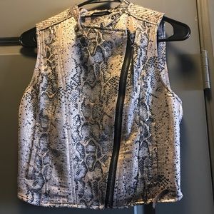 Faux snake skin vest